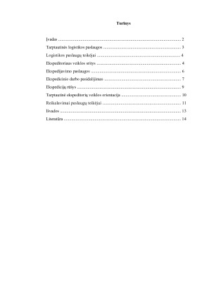 Logistika. Tarptautinės logistikos paslaugos