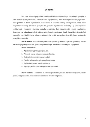 Produkto logistikos grandinės analizė. Paveikslėlis 4