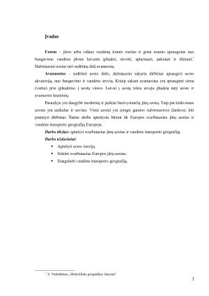 Svarbiausi Europos jūrų uostai ir vandens transporto geografija. Paveikslėlis 3