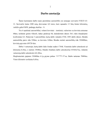 Transporto įmonės ekonominių rodiklių skaičiavimas ir analizė. Paveikslėlis 2