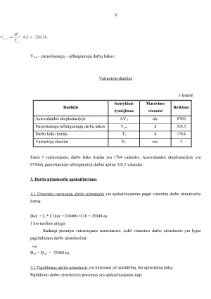 Transporto įmonės ekonominių rodiklių skaičiavimas ir analizė. Paveikslėlis 9