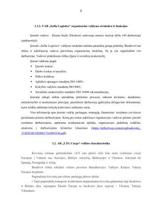 UAB „ITELLA LOGISTICS“ IR AB „LTG CARGO“. Paveikslėlis 8