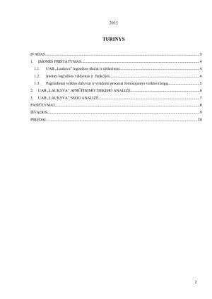 UAB „LAUKSVA“ TIEKIMOAPRŪPINIMO LOGISTIKOS ANALIZĖ. Paveikslėlis 2