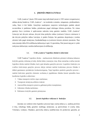 UAB „LAUKSVA“ TIEKIMOAPRŪPINIMO LOGISTIKOS ANALIZĖ. Paveikslėlis 4