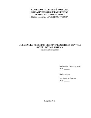 UAB „SENUKŲ PREKYBOS CENTRAS” LOGISTIKOS CENTRAS SANDĖLIAVIMO SISTEMA