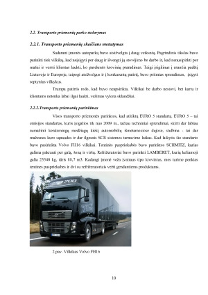 UAB „Sunkiasvoris“ krovinių vežimų organizavimas kelių transportu tarptautiniais maršrutais. Paveikslėlis 10