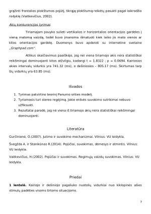 Stereo regėjimo tyrimas. Akių konkurencijos tyrimas. Paveikslėlis 7