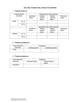 DALYVIŲ, PUSDALYVIŲ, PADALYVIŲ DARYBA. Užduotys. Paveikslėlis 3