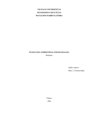 NUOSTATOS, STEREOTIPAI, STIGMATIZACIJA