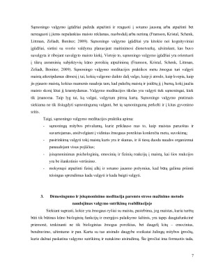 Dėmesingumo ir įsisamoninimo meditacija paremtas streso mažinimo metodas valgymo sutrikimų reabilitacijoje. Paveikslėlis 7