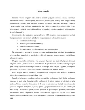 Meno terapijos reikšmė ir taikymas šiuolaikinėje visuomenėje