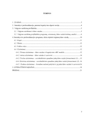 Interaktyvios psichoedukacijos programa, skirta stiprinti teigiamą kūno vaizdą, valgymo sutrikimų profilaktikoje. Paveikslėlis 2