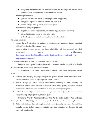 Alkoholio vartojimo priežastys paauglių tarpe ir socialinio darbuotojo pagalbos galimybės. Paveikslėlis 9