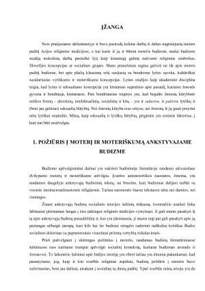 Moterų padėtis ir lytiškumo samprata ankstyvajame budizme