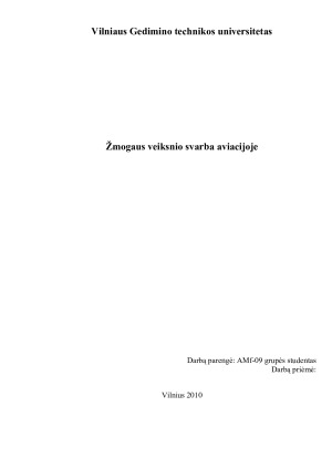 Žmogaus veiksnio svarba aviacijoje