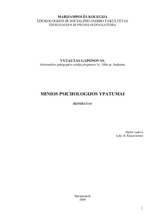 MINIOS PSICHOLOGIJOS YPATUMAI