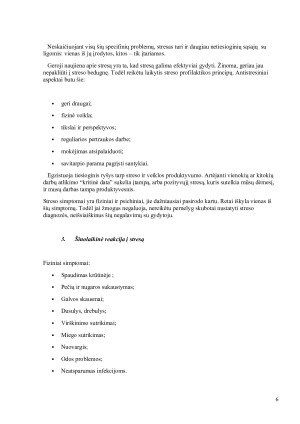 Stresų priežastys ir pasekmės, kokie būdai naudojami stresui pašalinti. Paveikslėlis 6