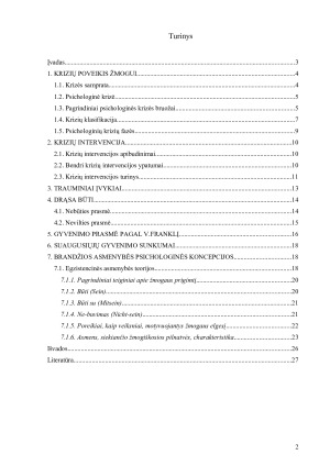 PSICHOLOGINĖS KRIZĖS IR GYVENIMO PRASMĖS PROBLEMOS. Paveikslėlis 2