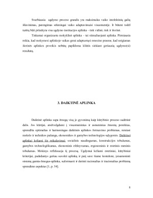 DAIKTINĖS APLINKOS ĮTAKA UGDYMO PROCESUI. Paveikslėlis 8