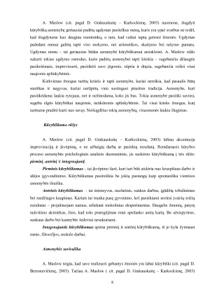 Kūrybiškumo samprata ir jos analizė psichoanalizės, humanistinės bei egzistencinės psichologijos kontekste. Paveikslėlis 8