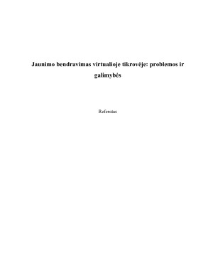 Jaunimo bendravimas virtualioje tikrovėje problemos ir galimybės. Paveikslėlis 1