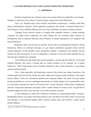 Jaunimo bendravimas virtualioje tikrovėje problemos ir galimybės. Paveikslėlis 6
