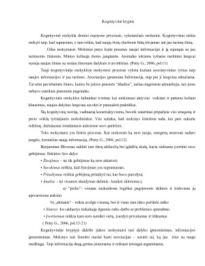 Mokymo ir mokymosi proceso analizė skirtingose psichologijos kryptyse. Paveikslėlis 6