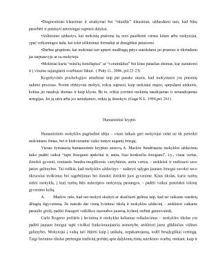 Mokymo ir mokymosi proceso analizė skirtingose psichologijos kryptyse. Paveikslėlis 8