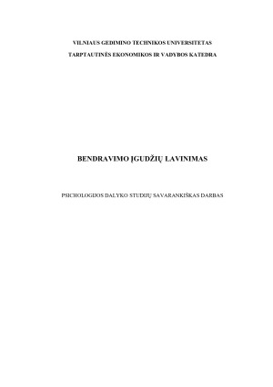 BENDRAVIMO ĮGUDŽIŲ LAVINIMAS