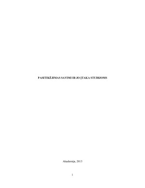 PASITIKĖJIMAS SAVIMI IR JO ĮTAKA STUDIJOMS