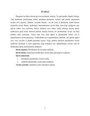 PASITIKĖJIMAS SAVIMI IR JO ĮTAKA STUDIJOMS. Paveikslėlis 3