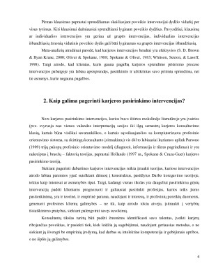 KONSULTAVIMAS DĖL KARJEROS PASIRINKIMO - INTERVENCIJŲ GERINIMO REIKŠMĖ IR DARBAS SU SKIRTINGOMIS POPULIACIJOMIS. Paveikslėlis 4