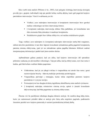 KONSULTAVIMAS DĖL KARJEROS PASIRINKIMO - INTERVENCIJŲ GERINIMO REIKŠMĖ IR DARBAS SU SKIRTINGOMIS POPULIACIJOMIS. Paveikslėlis 6