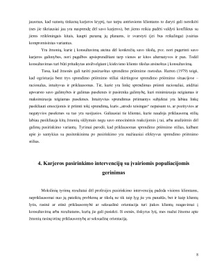 KONSULTAVIMAS DĖL KARJEROS PASIRINKIMO - INTERVENCIJŲ GERINIMO REIKŠMĖ IR DARBAS SU SKIRTINGOMIS POPULIACIJOMIS. Paveikslėlis 8