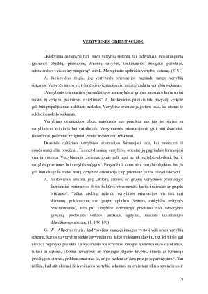 Asmenybės vertybės. Vertybių samprata ir jų pasirinkimai. Paveikslėlis 9