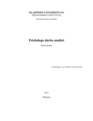 Psichologo darbo analizė