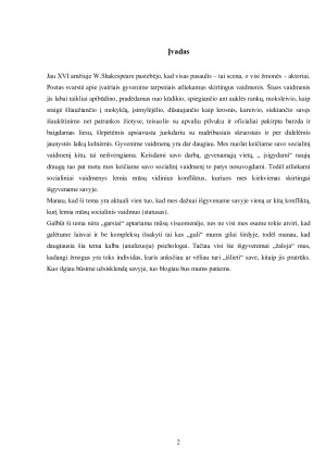 Socialinių vaidmenų įtakojami vidiniai konfliktai. Paveikslėlis 2