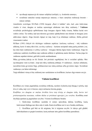 Socialinių vaidmenų įtakojami vidiniai konfliktai. Paveikslėlis 4