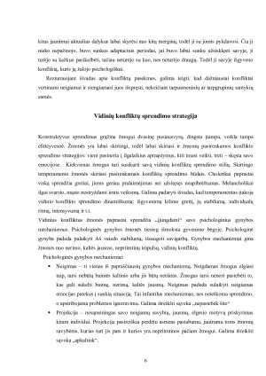Socialinių vaidmenų įtakojami vidiniai konfliktai. Paveikslėlis 6
