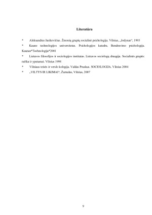 Socialinių vaidmenų įtakojami vidiniai konfliktai. Paveikslėlis 9