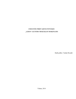 EMOCINĖS PRIEVARTOS POVEIKIS „GIJOS“ JAUNIMO MOKYKLOS MOKINIAMS