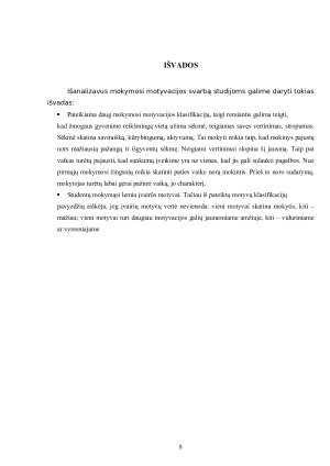 MOKYMOSI MOTYVACIJOS SVARBA STUDIJOMS. Paveikslėlis 8