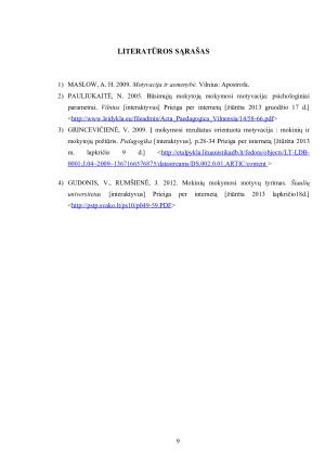 MOKYMOSI MOTYVACIJOS SVARBA STUDIJOMS. Paveikslėlis 9