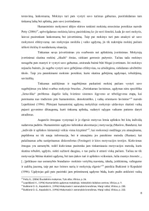 Mokymo ir mokymosi proceso analizė kaip sprendžia dvi mokymo problemas – intelektualinę ir praktinę – bihevioristinė, kognityvinė ir humanistinė psichologijos kryptys. Paveikslėlis 8