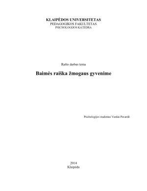 Baimės raiška žmogaus gyvenime