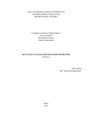 AKTUALIOS PAAUGLIŲ PSICHOLOGINĖS PROBLEMOS