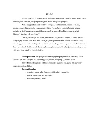 LIETUVOS JAUNIMO EMIGRACIJA. Paveikslėlis 2