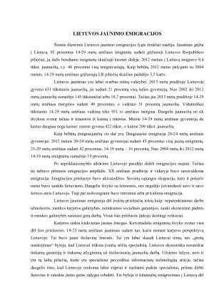 LIETUVOS JAUNIMO EMIGRACIJA. Paveikslėlis 3