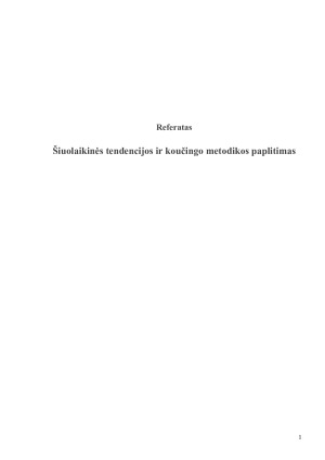 Šiuolaikinės tendencijos ir koučingo metodikos paplitimas. Paveikslėlis 1