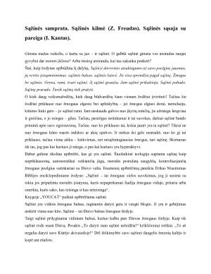 Sąžinės samprata. Sąžinės kilmė (Z. Freudas). Sąžinės sąsaja su pareiga (I. Kantas)